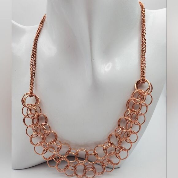 Trending rose gold tone Honeycomb crisp necklace‎ N2202